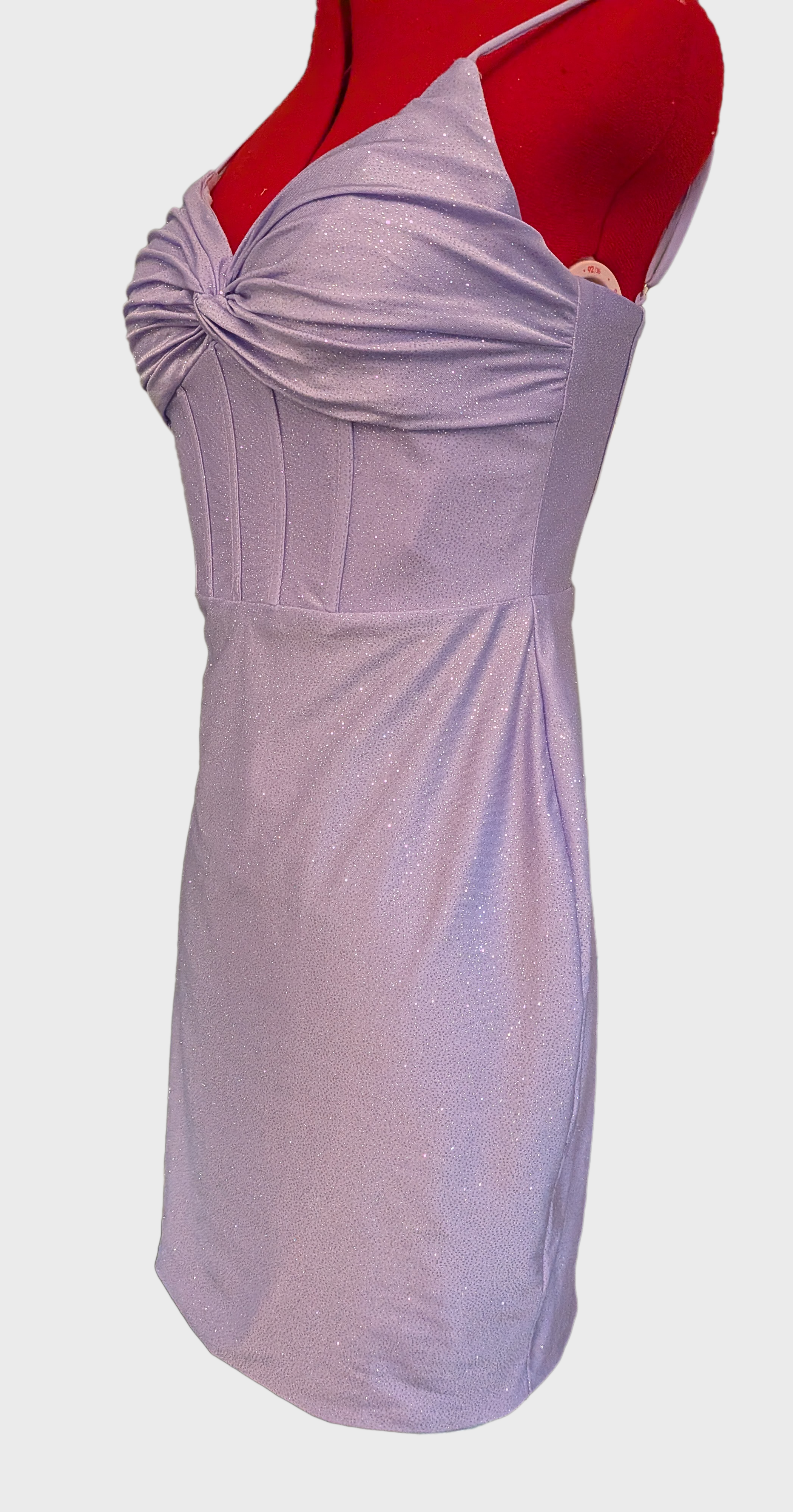 17 Short Lilac Glitter Party Dress