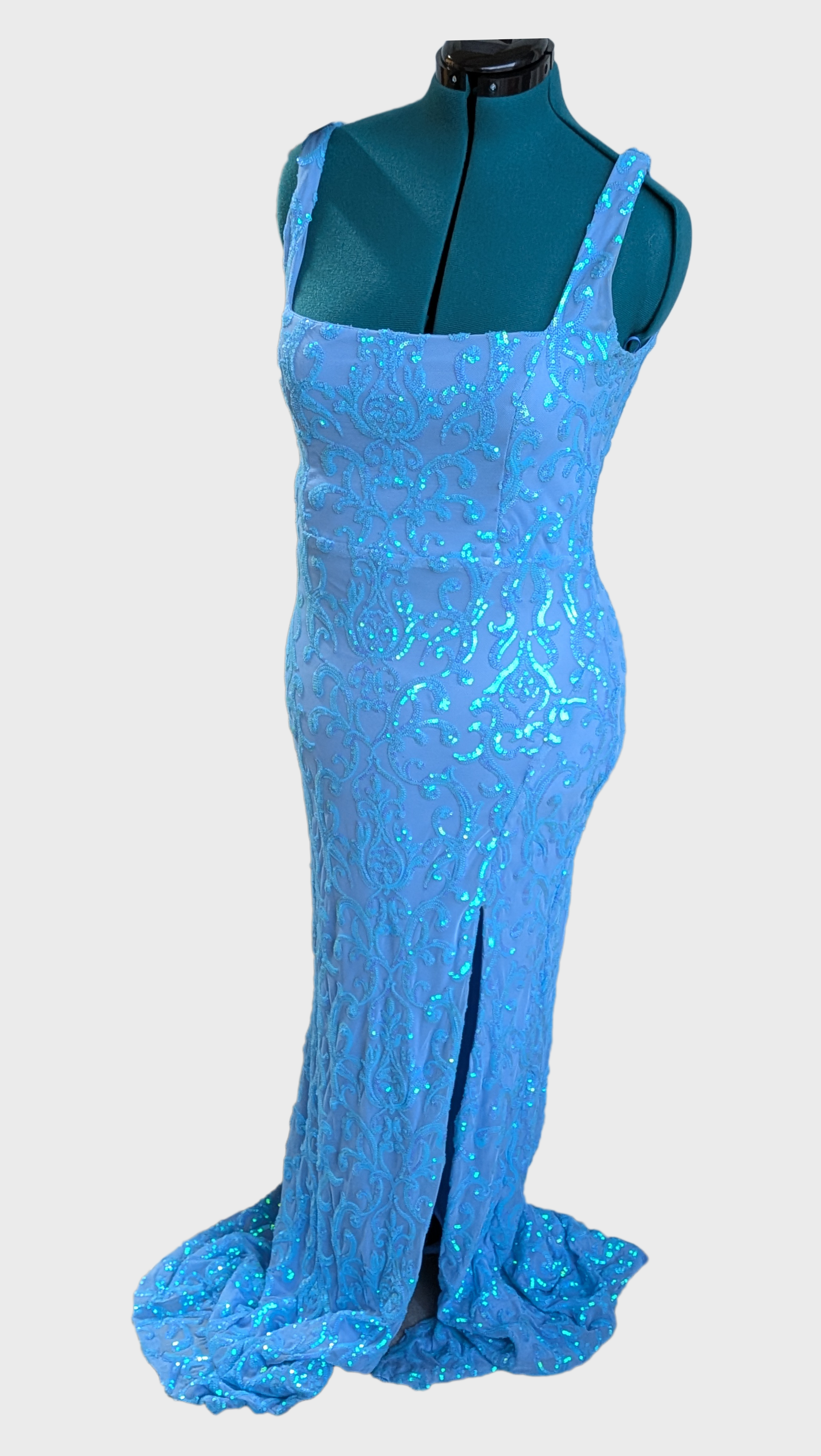 Blue Sequins Tank Top Dress