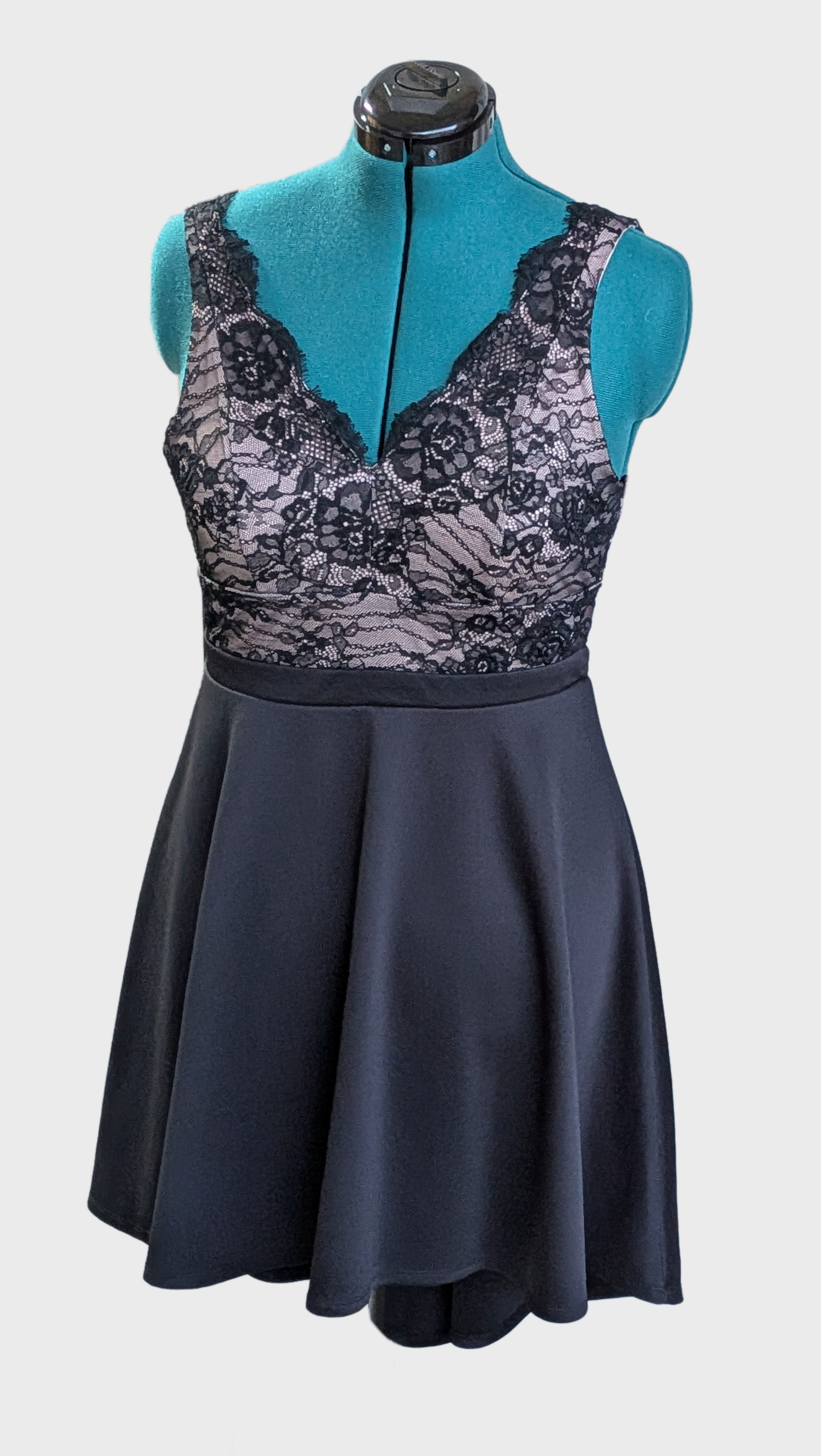 Black Lacey High-Low Cocktail Dress