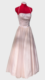 19 Strapless Pink Chiffon with Beads