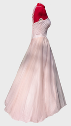 19 Strapless Pink Chiffon with Beads