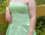 58 Strapless Green Flowy Dress