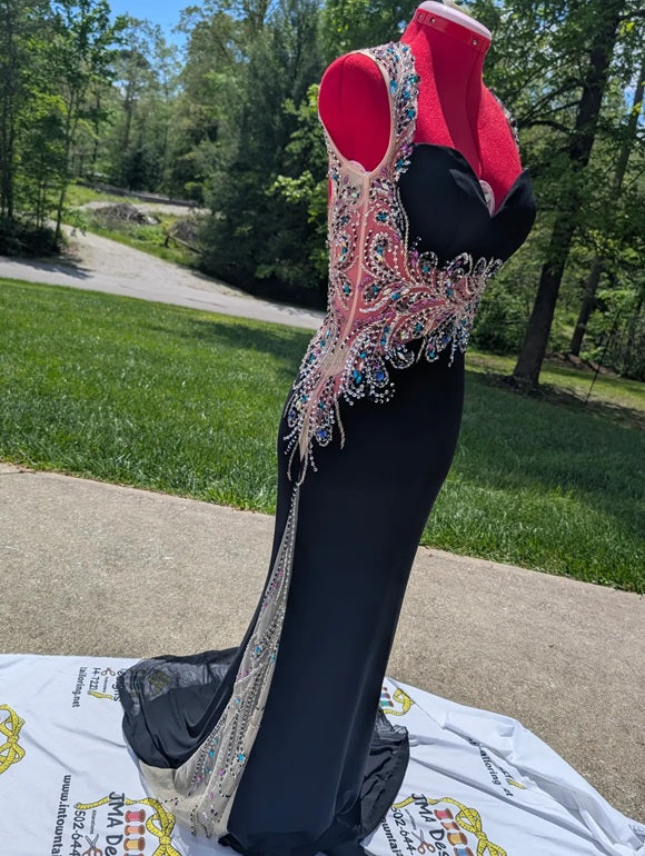 03 Black with Gemstone Floor Length