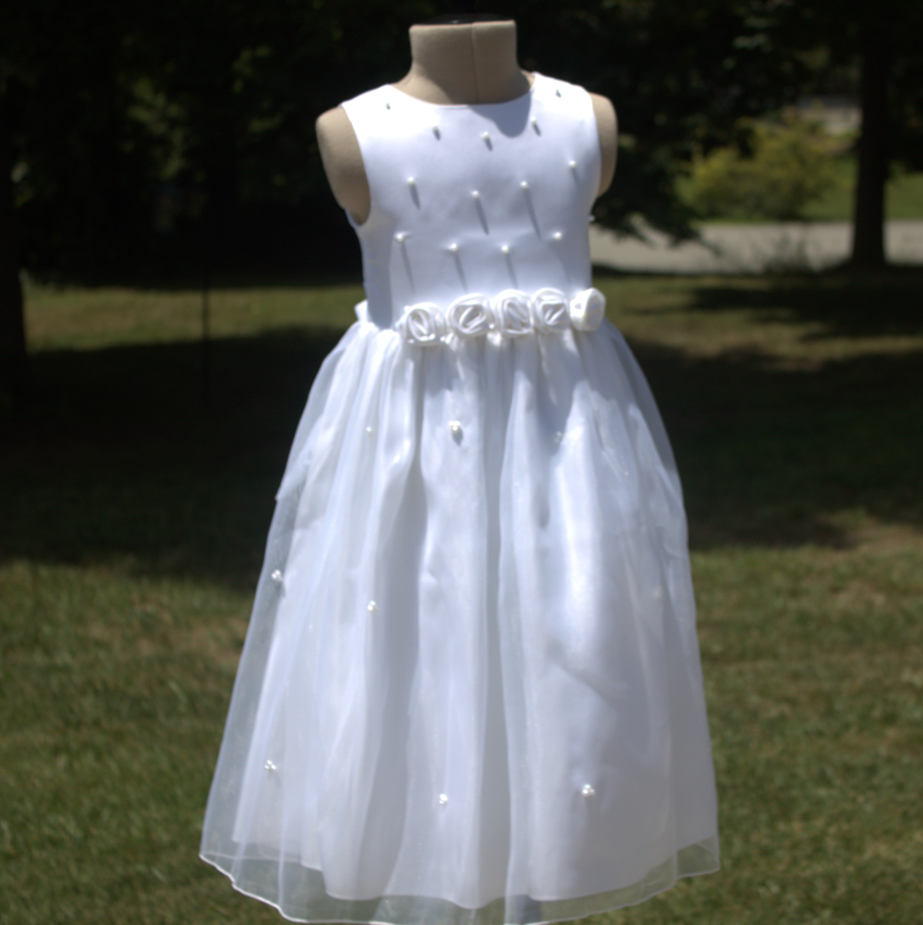 106 Rosette True White Kids Dress