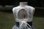 110 Grey and White Lace Kids Dress