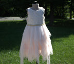 111 Blush and White Kids Dress