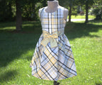 112 Yellow and Black Gingham Kids Dress