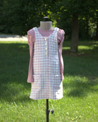 116 Blush and White Gingham Kids Dress