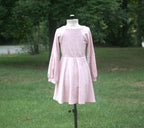 118 Pink Long Belle Sleeve Dress