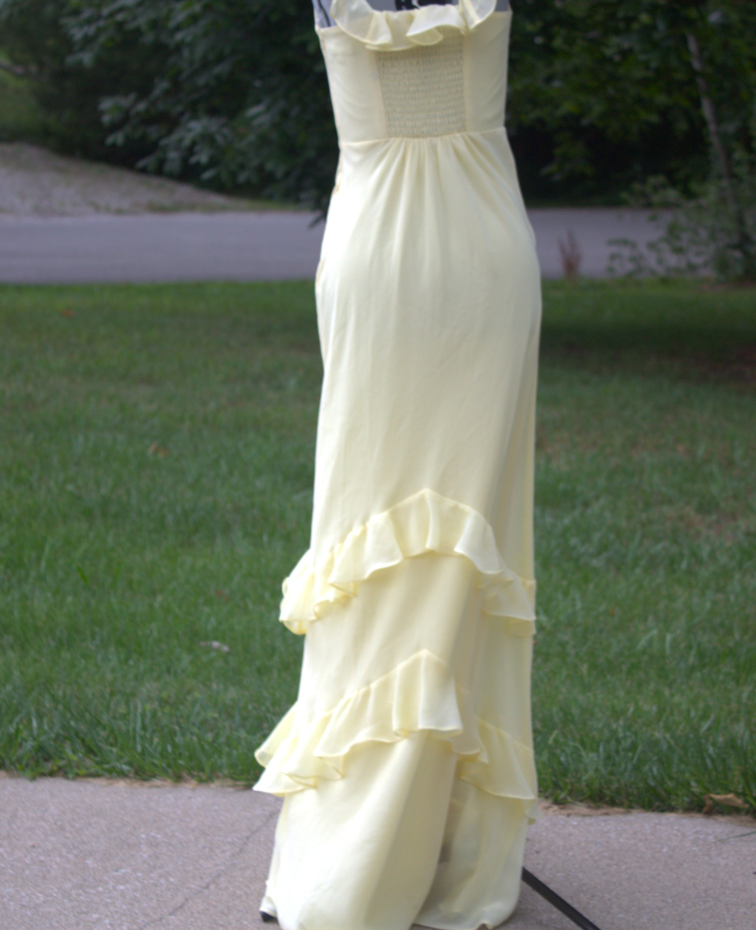 121 Birdy Gray yellow ruffle dress