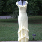 121 Birdy Gray yellow ruffle dress