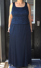 73 navy blue lace top dress