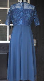 77 dark blue dress with lace top