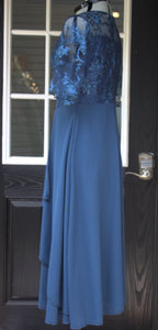 77 dark blue dress with lace top