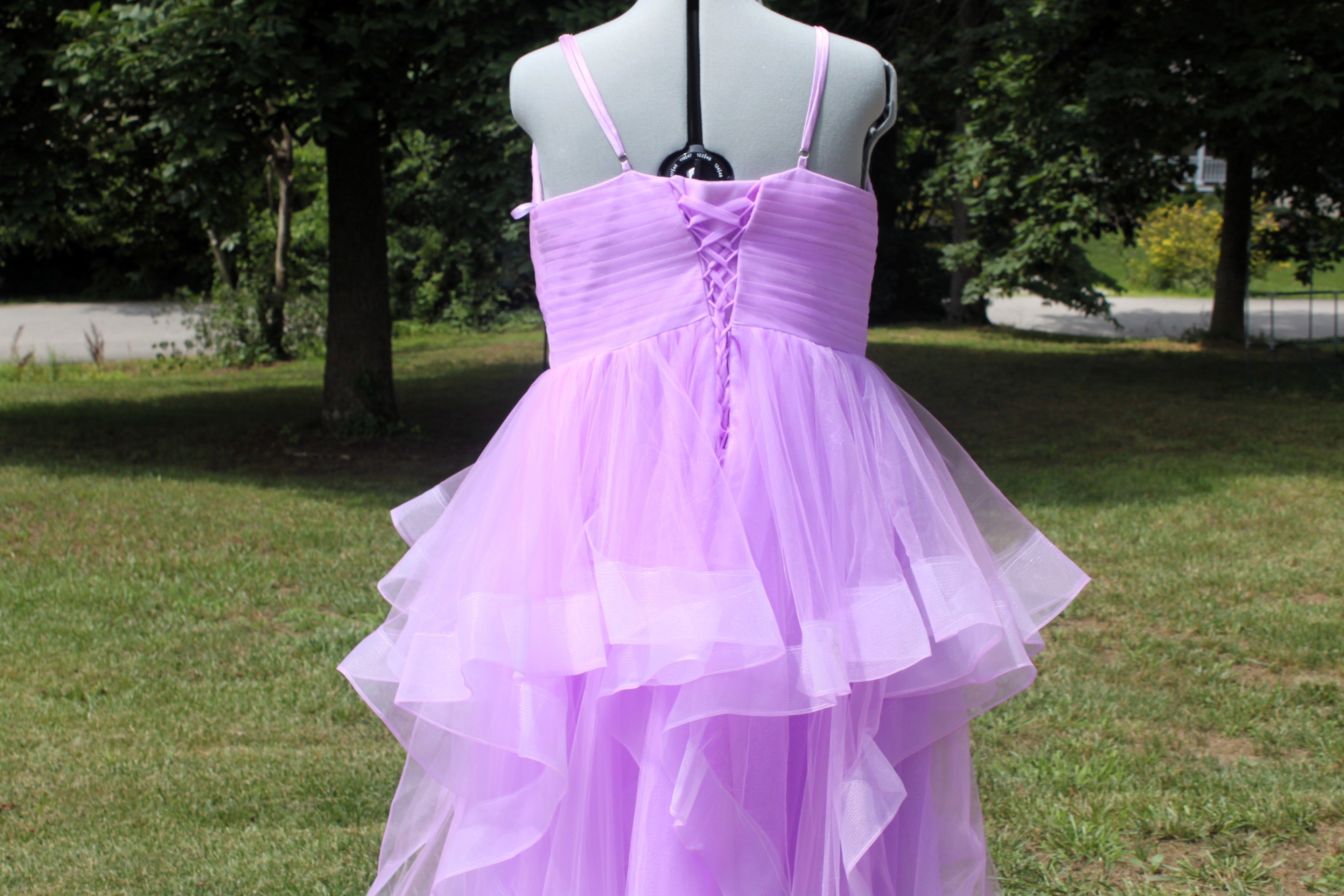 93 Light Pink Ruffled prom dress