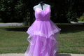 93 Light Pink Ruffled prom dress