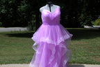 93 Light Pink Ruffled prom dress