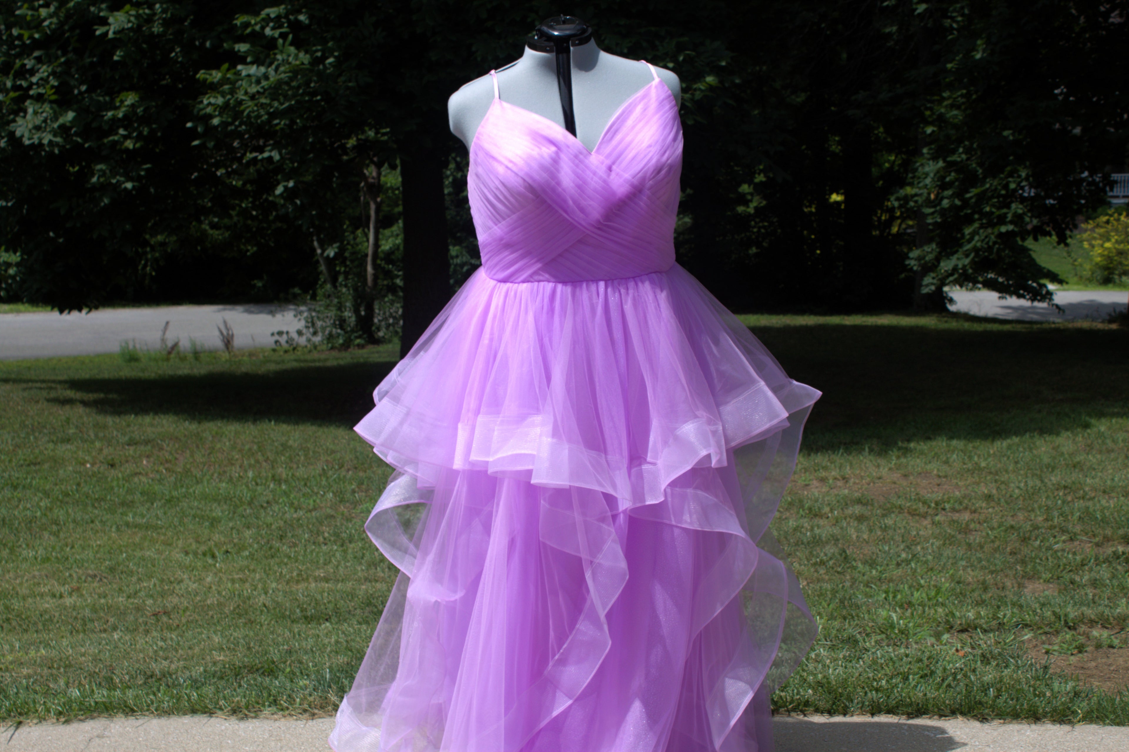 93 Light Pink Ruffled prom dress