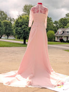 14 Pink Scallop Lace Shoulder