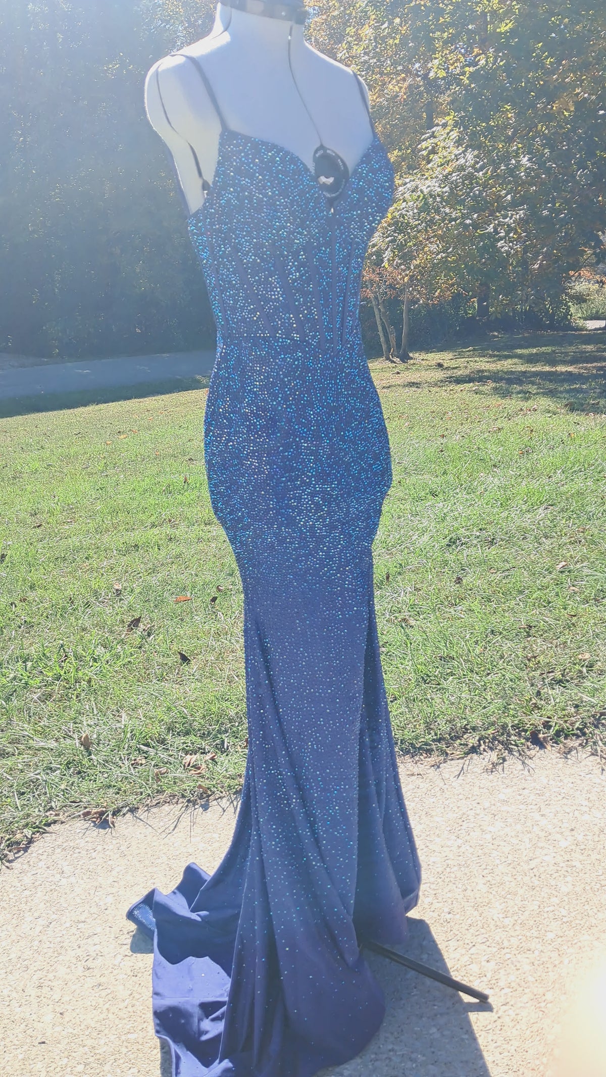 64 Navy Blue Rhine stoned dress