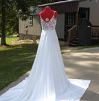 62 Pearled Spaghetti Strap Luxury Wedding Dress