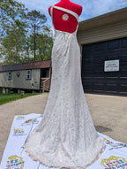 04 White Lace with Gemstones on Bodice