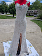 04 White Lace with Gemstones on Bodice