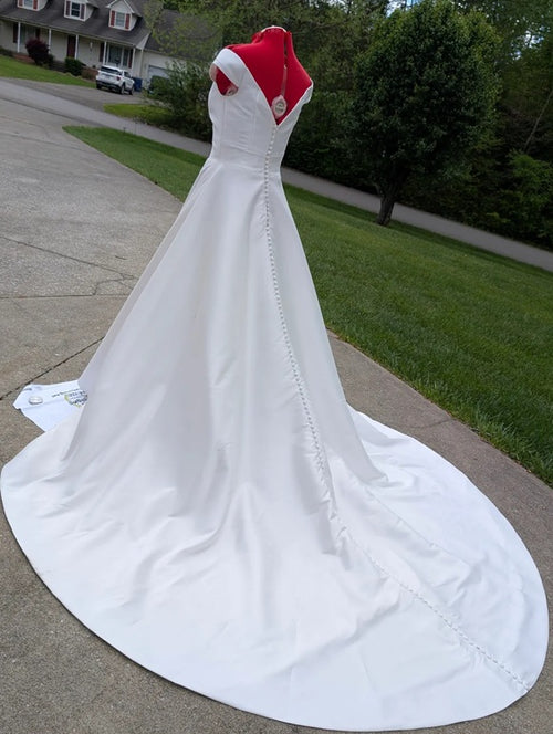 01 Off the Shoulder White Wedding Dress